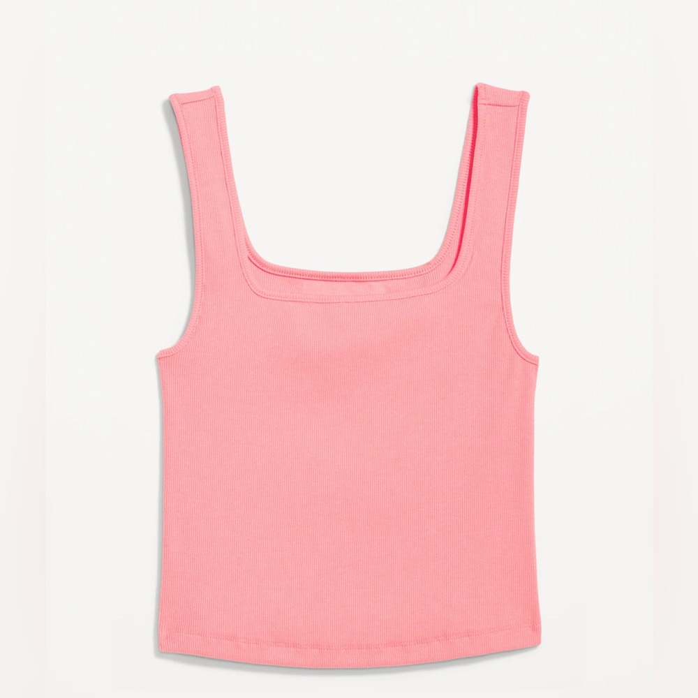 TWO ribbed cropped tanks for the price of ONE coral and pink!